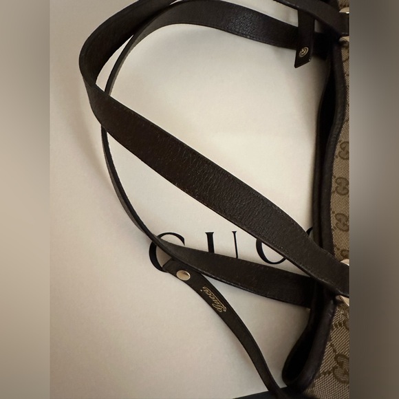 GUCCI Monogram Medium Abbey Shoulder Hobo Bag Dark Brown - Picture 9 of 10